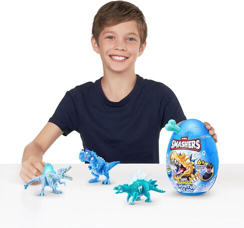 Smashers Mega Jurassic Light Up Ice Age Egg (Spinosaurus) by ZURU – Smashable Dinosaur Toy with 6+ Surprises, Slime & Ice Cube Slime, Light-Up Dino for Kids Ages 3+ in Saudi Arabia