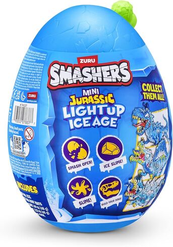 Smashers Mega Jurassic Light Up Ice Age Egg (Spinosaurus) by ZURU – Smashable Dinosaur Toy with 6+ Surprises, Slime & Ice Cube Slime, Light-Up Dino for Kids Ages 3+ in Saudi Arabia