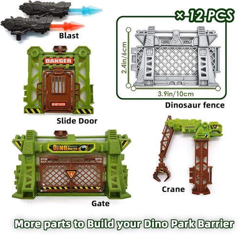 Dinosaur Barrier Playset – Interlocking Buildable Scene Fence for Kids Age 3+, Prehistoric Adventure Toy Dinosaur Figures, Sandbox & Dino Battle Arena, STEM Learning, Family Team Play in Saudi Arabia