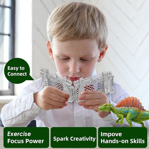 Dinosaur Barrier Playset – Interlocking Buildable Scene Fence for Kids Age 3+, Prehistoric Adventure Toy Dinosaur Figures, Sandbox & Dino Battle Arena, STEM Learning, Family Team Play in Saudi Arabia