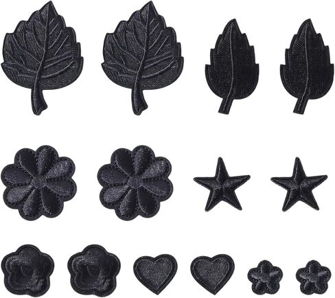14 Pcs Grey Self-Adhesive Embroidery Patches, Peel and Stick Fabric Repair Patch Stickers, 3D Textured Applique Patches for Down Jackets, Puffer Coats, Jeans, Hats, Bags, Sofa and Furniture in Kuwait