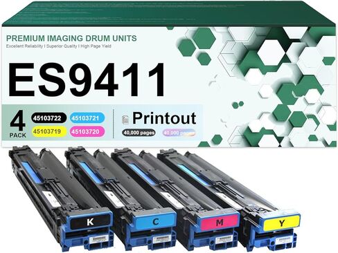 ES9411 Imaging Drum Unit Compatible for OKI 45103722 45103721 45103720 45103719 Drum Kits 4 Pack High Yield Fit for OKI Data ES9411 ES9431 ES9541 PRO9431dn PRO9541dn Printers in Kuwait
