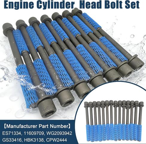 ES71334 Engine Cylinder Head Bolt Set Compatible with Isuzu I-280 I-290 I-350 I-370 Ascender,Saab 9-7X,Buick Rainier,Chevy Colorado Trailblazer,Hummer H3 H3T, GMC Canyon Envoy Replaces 11609709 in Kuwait