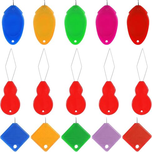 Needle Threader for Hand Sewing, 15PCS Plastic Embroidery Needle Threader Upgraded Automatic Sewing Machine Needles Threaders Tool for All Needles Sizes Sewing-Machine Crafting, 3 Style in Kuwait