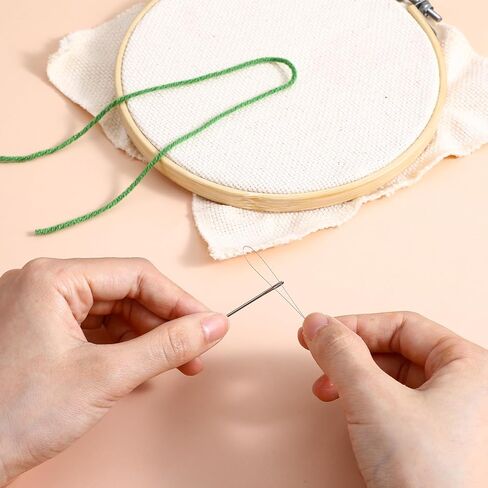 15 Pcs Punch Needle Threader 8.26 Inch Long Punch Needle Tool for Embroidery Stitching Craft Tool Uick Needles Threaders Supplies for Cross Stitch Sewing Accessories(White) in Kuwait
