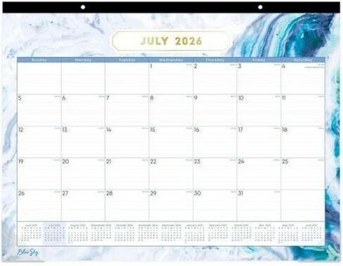 2026-2027 بلو سكاي جيما 17 بوصة × 22 بوصة تقويم حائط أكاديمي شهري، ألوان متنوعة (141377-A27) in Kuwait