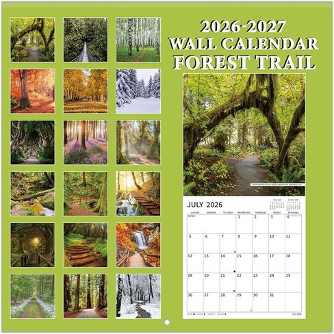 2026-2027 Wall Calendar, 2026-2027 Pathways Calendar, 18 Months from Jul 2026 - Dec 2027, 12" x 24" Open, Thick Paper, Hanging Holes, Large Blocks, Holidays, Gifts for Planning Organizing in Kuwait