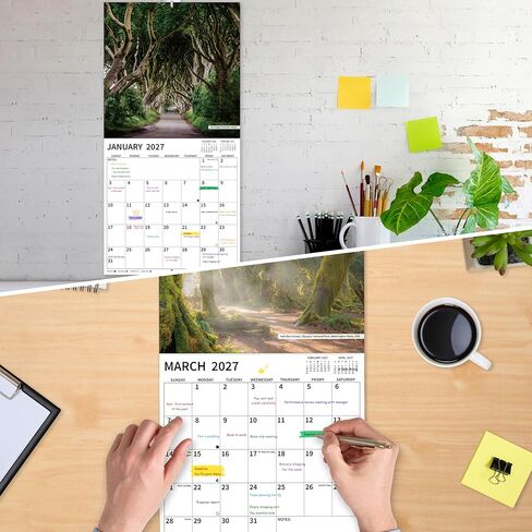 2026-2027 Wall Calendar, 2026-2027 Pathways Calendar, 18 Months from Jul 2026 - Dec 2027, 12" x 24" Open, Thick Paper, Hanging Holes, Large Blocks, Holidays, Gifts for Planning Organizing in Kuwait