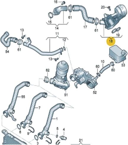 059121737AP 059121737AJ 059121737AR Coolant Control Regulating Valve Compatible With Audi Q7 And VW Amaork 3.0TDI 2016-2023 in Saudi Arabia