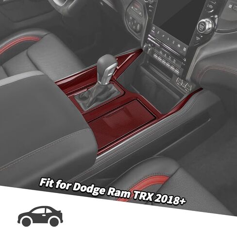 Jimen Fit for Dodge Ram 1500 TRX 2021-2024, 3PCS Gear Shift Panel Cover Interior Trim (Carbon Fiber) in Saudi Arabia