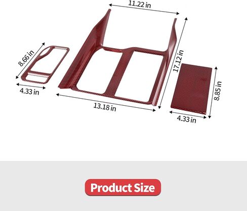Jimen Fit for Dodge Ram 1500 TRX 2021-2024, 3PCS Gear Shift Panel Cover Interior Trim (Carbon Fiber) in Saudi Arabia
