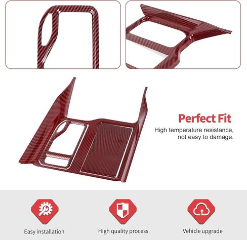 Jimen Fit for Dodge Ram 1500 TRX 2021-2024, 3PCS Gear Shift Panel Cover Interior Trim (Carbon Fiber) in Saudi Arabia