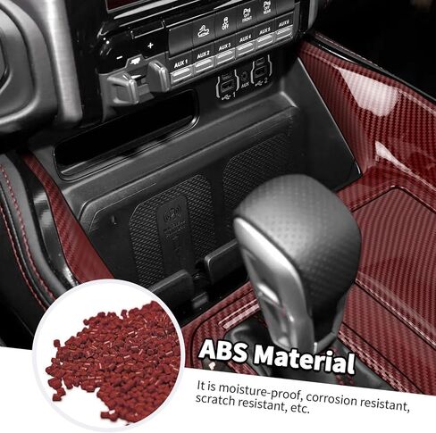 Jimen Fit for Dodge Ram 1500 TRX 2021-2024, 3PCS Gear Shift Panel Cover Interior Trim (Carbon Fiber) in Saudi Arabia