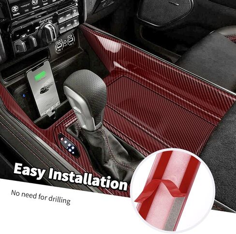 Jimen Fit for Dodge Ram 1500 TRX 2021-2024, 3PCS Gear Shift Panel Cover Interior Trim (Carbon Fiber) in Saudi Arabia