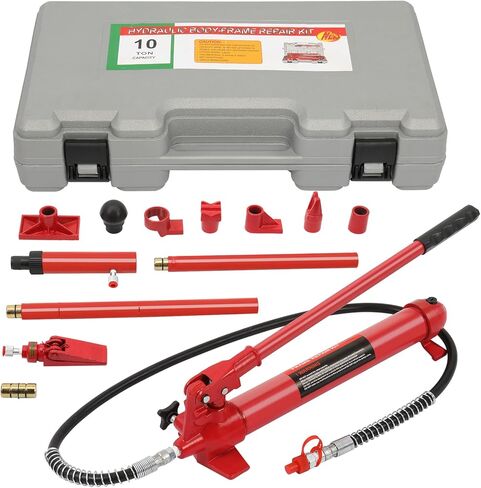 10 Ton Porta Power Hydraulic Kit, Porta Power Hydraulic Car Floor Jack Ram Auto Body Frame Repair Kit Tools for Loadhandler Truck Bed Unloader Farm Hydraulic Equipment Construction 20000 lbs Capacity in Saudi Arabia
