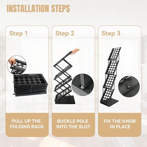 WEWLINE Foldable Magazine Brochure Display Rack, Literature Catalog Rack, Floor-standing Magazine Holder for Office Store, Exhibition and Trade Show (4 Pockets) in Saudi Arabia