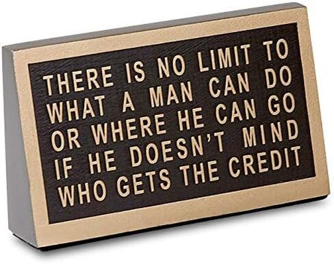 Ronald Reagan Quote Desk Plaque - "There Is No Limit To What A Man Can Do Or Where He Can Go If He Doesn't Mind Who Gets The Credit" - Exclusive to Reagan Library - 5" x 3" - Desk Accessory - Paperweight in Saudi Arabia
