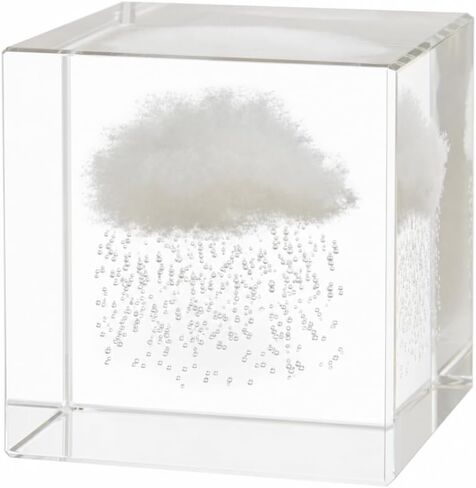 Small Decorative Paper Weight - Aesthetic Cute Crystal for Desk Shelf Sitter Office Decor - Rain Cloud Cube, Stress Relief Gifts for Coworkers (2.4") in Saudi Arabia