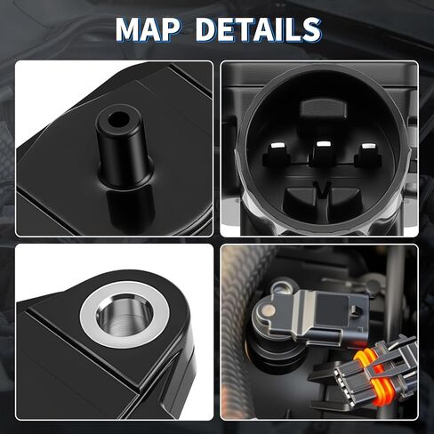 مستشعر الضغط المطلق المنوع MAP مناسب لسيارة Honda Accord Civic CR-V Odyssey Prelude S2000 Del Sol Integra Type R DX EX LX Acura TL Sedan Integra Sedan CL Coup 37830-PAA-S00 AS64 5S2396 in Kuwait