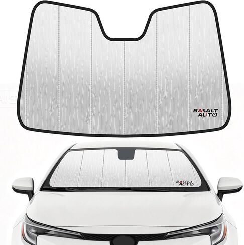 مظلة شمسية للزجاج الأمامي متوافقة مع 2018-2024 Toyota Camry فضية عاكسة قابلة للطي وواقي من الشمس الأمامي مع حقيبة تخزين تحافظ على برودة الجزء الداخلي in Kuwait