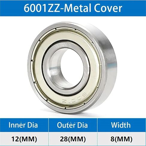 1 قطعة 608ZZ 608RS 609ZZ 609RS الكرة تحمل الصلب مزدوج درع زلاجات دوارة سكوتر الأخدود العميق (6001ZZ) in Kuwait