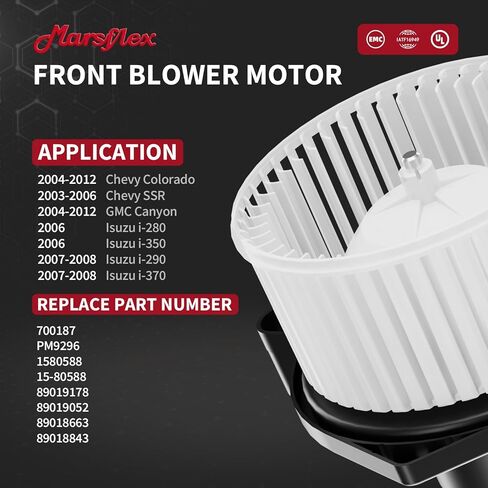 Marsflex الجبهة منفاخ المحرك 700187 ل 2003-2012 تشيفي جي إم سي ايسوزو كولورادو SSR كانيون i280 i350 i290 i370 2004 2005 2006 2007 2008 2009 2010 2011 السيارات استبدال منفاخ مروحة المحرك OE: 89019178 in Kuwait