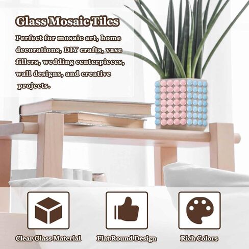MECCANIXITY 200g Round Mosaic Tiles for Crafts, Multi-Size Iridescent Mosaic Glass Bulk for DIY Art, Home Decoration, Vases, Mugs, Flower Pots (Red) in Kuwait