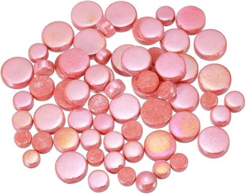 MECCANIXITY 200g Round Mosaic Tiles for Crafts, Multi-Size Iridescent Mosaic Glass Bulk for DIY Art, Home Decoration, Vases, Mugs, Flower Pots (Red) in Kuwait