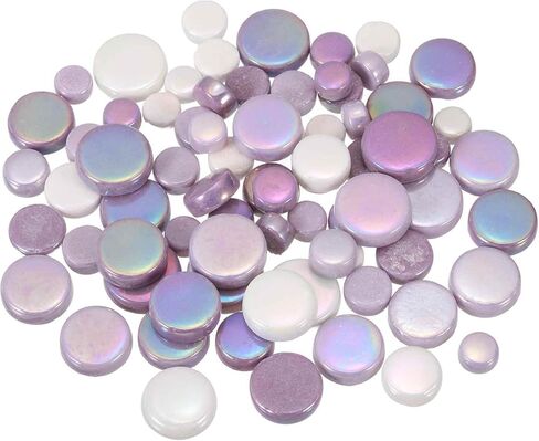 MECCANIXITY 200g Round Mosaic Tiles for Crafts, Multi-Size Iridescent Mosaic Glass Bulk for DIY Art, Home Decoration, Vases, Mugs, Flower Pots (Red) in Kuwait