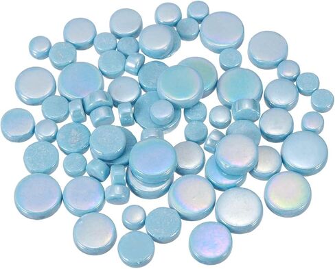 MECCANIXITY 200g Round Mosaic Tiles for Crafts, Multi-Size Iridescent Mosaic Glass Bulk for DIY Art, Home Decoration, Vases, Mugs, Flower Pots (Red) in Kuwait