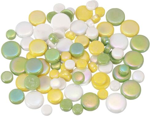 MECCANIXITY 200g Round Mosaic Tiles for Crafts, Multi-Size Iridescent Mosaic Glass Bulk for DIY Art, Home Decoration, Vases, Mugs, Flower Pots (Red) in Kuwait