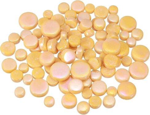 MECCANIXITY 200g Round Mosaic Tiles for Crafts, Multi-Size Iridescent Mosaic Glass Bulk for DIY Art, Home Decoration, Vases, Mugs, Flower Pots (Red) in Kuwait