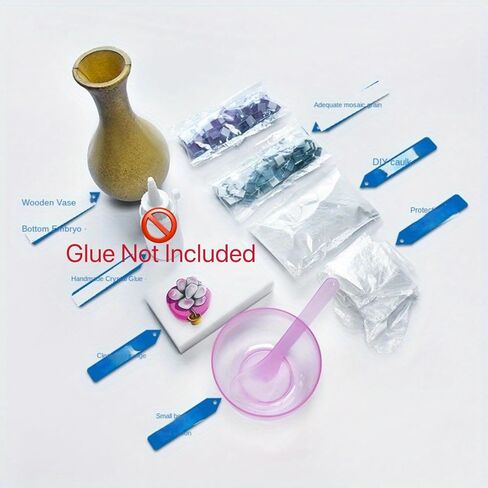 Mosaic Tile Kits DIY kit Mosaic Building Sets Glass Lantern/Candle Holder/Vase Exclusive Art DIY Glass Craft for Adults and Teens Gifts for Girls Craft Lovers Home Décor in Kuwait