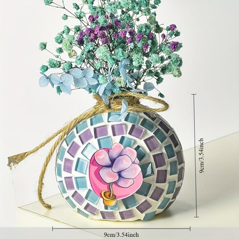 Mosaic Tile Kits DIY kit Mosaic Building Sets Glass Lantern/Candle Holder/Vase Exclusive Art DIY Glass Craft for Adults and Teens Gifts for Girls Craft Lovers Home Décor in Kuwait