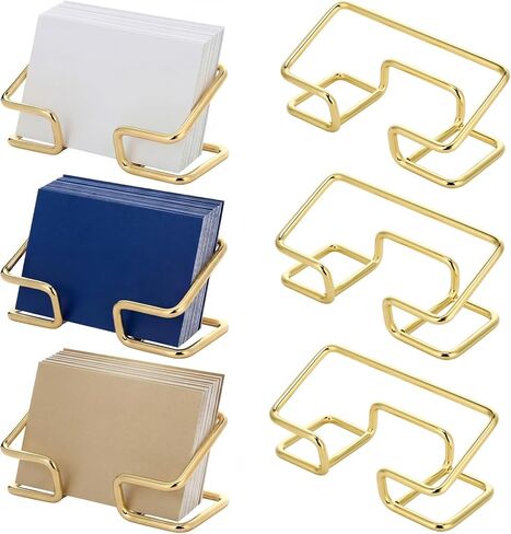 6 Pack Metal Business Card Holder for Desk Gold Cardholder Office Display Stand 4 Inch Cute Office Accessories Gift for Men Women Boss Colleague Desktop in Kuwait