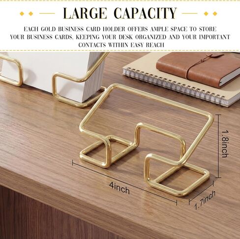 6 Pack Metal Business Card Holder for Desk Gold Cardholder Office Display Stand 4 Inch Cute Office Accessories Gift for Men Women Boss Colleague Desktop in Kuwait