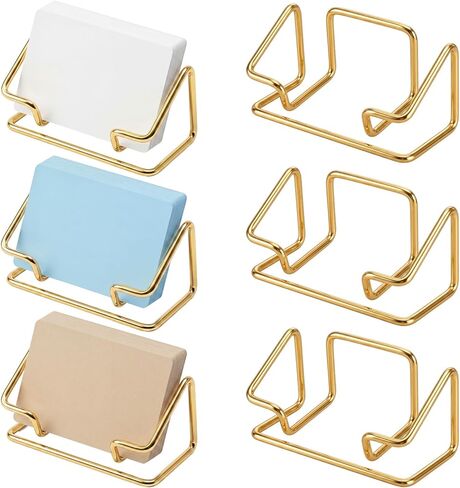 6 Pack Metal Business Card Holder for Desk Gold Cardholder Office Display Stand 4 Inch Cute Office Accessories Gift for Men Women Boss Colleague Desktop in Kuwait