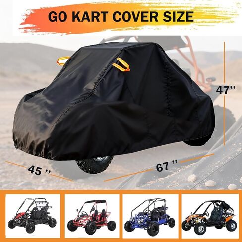 Large Go Kart Covers Waterproof, Heavy Duty 2 Seater Go Kart Cover,Go Kart Accessories with Air Vent, for Most 2-Seater Go-Kart Models in Saudi Arabia