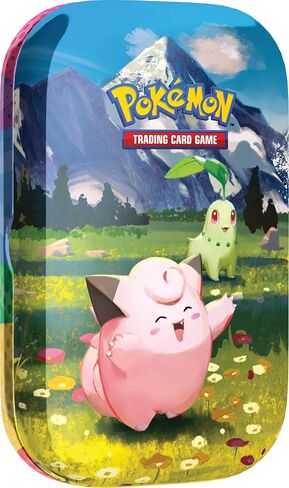 Pokemon TCG: Mega Evolution—Ascended Heroes Mini Tin: Clefairy & Chikorita (1 Sticker Sheet, a Pokémon Art Card & 2 Booster Packs) in Kuwait
