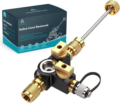 VC2G 1/4 ″ أداة إزالة الصمام الأساسية صمام مزدوج مع زجاج رؤية - تصنيف فراغ 20 ميكرون ومتوافق مع A2L - أدوات التدفئة والتهوية وتكييف الهواء in Kuwait