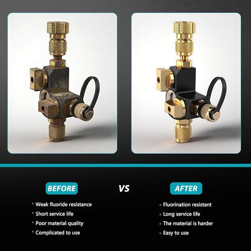 VC2G 1/4 ″ أداة إزالة الصمام الأساسية صمام مزدوج مع زجاج رؤية - تصنيف فراغ 20 ميكرون ومتوافق مع A2L - أدوات التدفئة والتهوية وتكييف الهواء in Kuwait