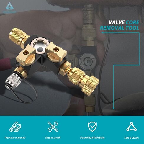 VC2G 1/4 ″ أداة إزالة الصمام الأساسية صمام مزدوج مع زجاج رؤية - تصنيف فراغ 20 ميكرون ومتوافق مع A2L - أدوات التدفئة والتهوية وتكييف الهواء in Kuwait