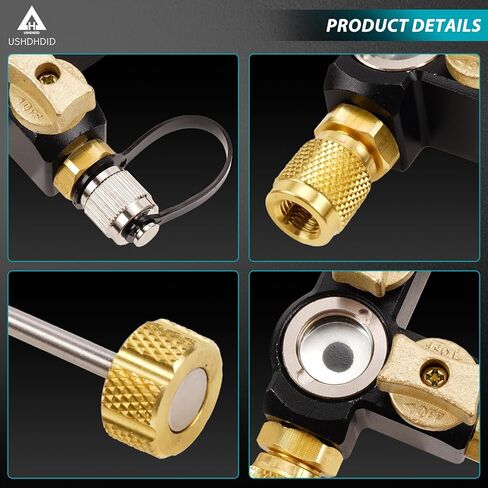 VC2G 1/4 ″ أداة إزالة الصمام الأساسية صمام مزدوج مع زجاج رؤية - تصنيف فراغ 20 ميكرون ومتوافق مع A2L - أدوات التدفئة والتهوية وتكييف الهواء in Kuwait