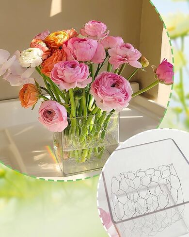 4x118 Inch Chicken Wire for Floral Arrangements, Floral Chicken Mesh Netting Flower Frog Vase Arrangement Base Holder with Gloves and Plier for DIY Craft/Floral Supplies/Garden Fencing in Saudi Arabia