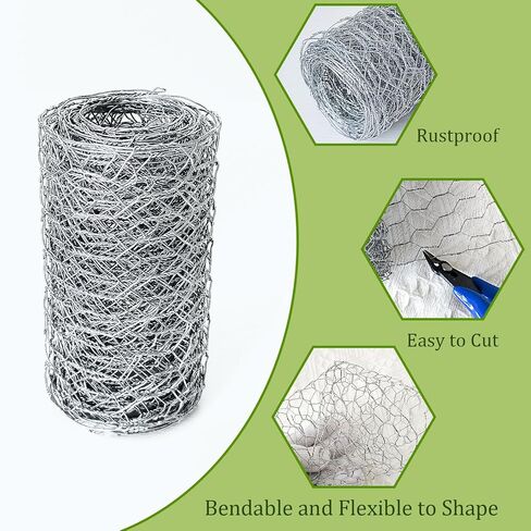 4x118 Inch Chicken Wire for Floral Arrangements, Floral Chicken Mesh Netting Flower Frog Vase Arrangement Base Holder with Gloves and Plier for DIY Craft/Floral Supplies/Garden Fencing in Saudi Arabia