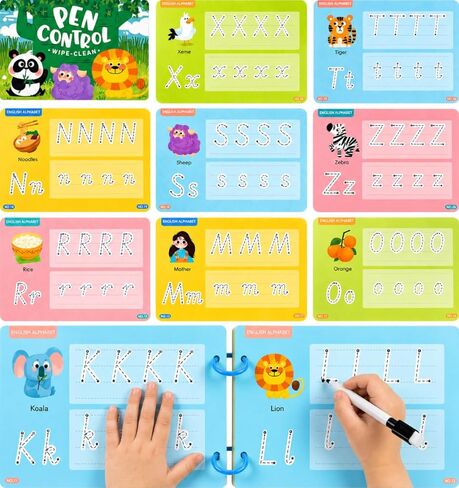 Reusable Dinosaur Coloring Book for Kids - 30 Pages Magic Water Drawing Book, erasable Activity Pad with Markers, Travel Toys for Airplane Road Trip Games, Preschool Learning Gifts in Saudi Arabia