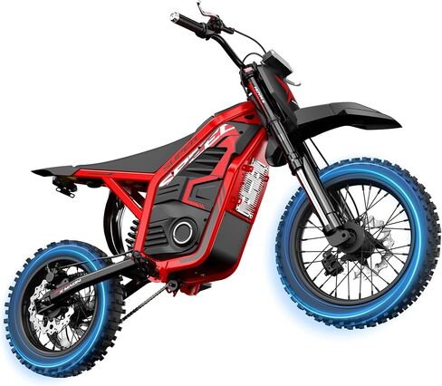 NOVA X Electric Dirt Motorcycle, 46 MPH 4000W, 40° Climbing with 2849 Certified 48V 22.8Ah Removable Battery, Full Suspension Hydraulic Brakes, Mountain Off-Road for Teens Adults Purple in Kuwait