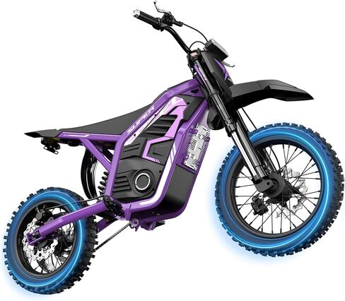 NOVA X Electric Dirt Motorcycle, 46 MPH 4000W, 40° Climbing with 2849 Certified 48V 22.8Ah Removable Battery, Full Suspension Hydraulic Brakes, Mountain Off-Road for Teens Adults Purple in Kuwait