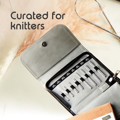 KnitPro Stelo Petite Mini Interchangeable Needle Set 2" (5cm) & 3" (7.5cm) | 4 US Sizes (0 to 2) in Saudi Arabia