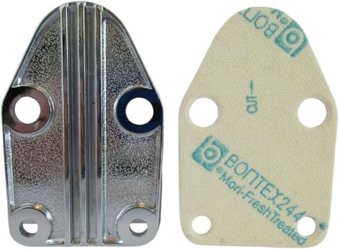 Chrome Plated Steel Finned Oil Pump Block Off Plate, For 1955-2000 Small Block Chevy sbc 327 350 383 Engine, Oil Pump Plate Part Numbe 2057X in Saudi Arabia